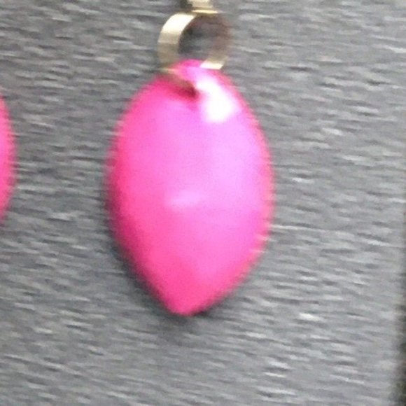 Dangle Pierced Earrings Barbie Pink Faceted Ellipse Silver Retro Soft Girl - Picture 3 of 5